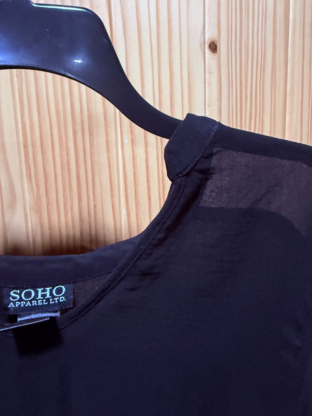 Soho sheer neck line ruffle cap shoulder top - Picture 6 of 7